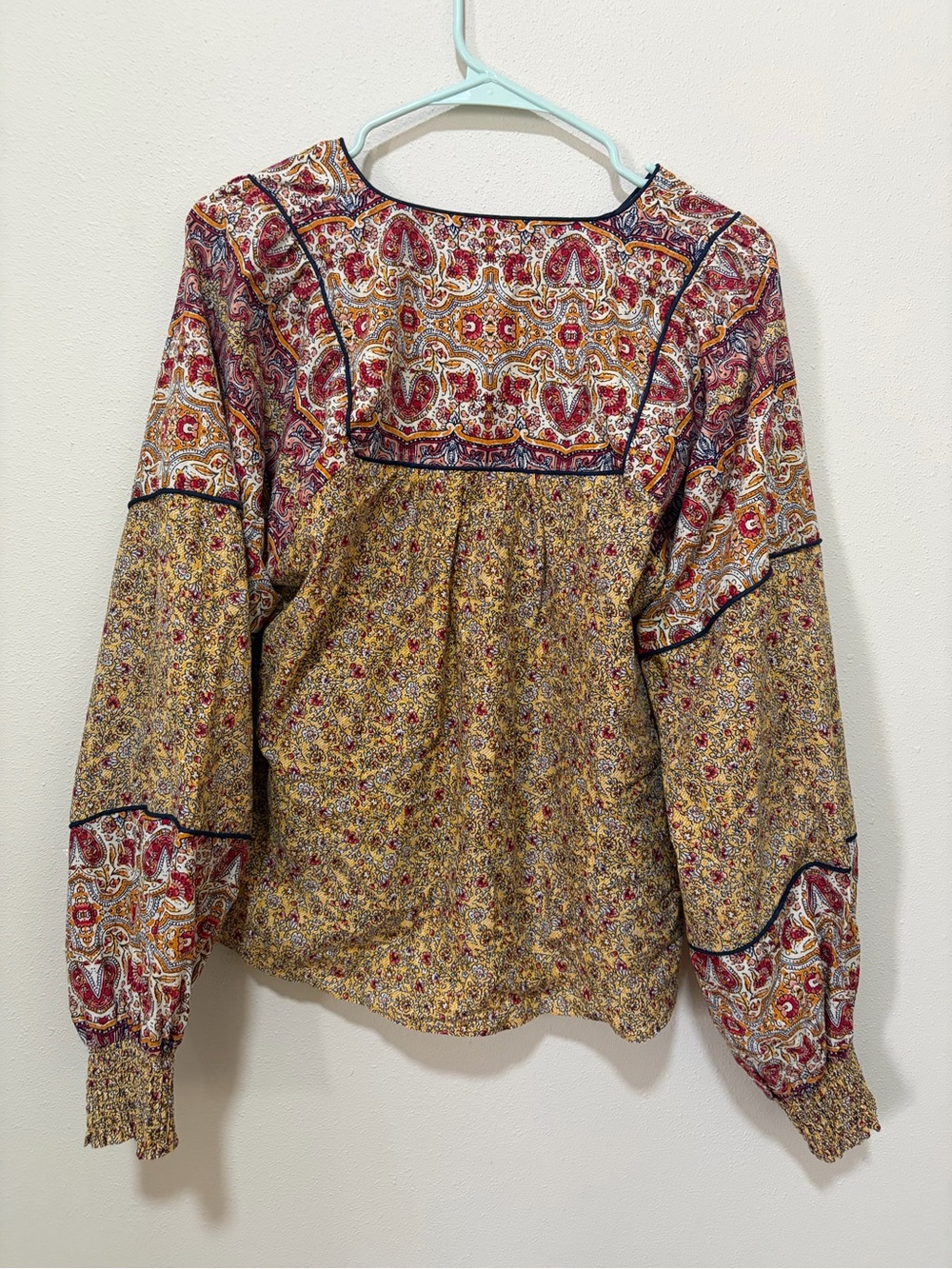 Evereve Mustard and Red Printed Boho Tunic - Picture 5 of 7